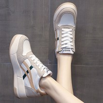 도니와 여성 깔끔한 포인트라인 데일리운동화 7cm굽 편한운동화 오스ZA55