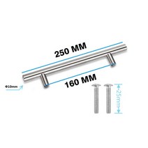 스텐난간대 스테인레스 스틸 주방 도어 캐비닛 바 핸들 당겨 손잡이 캐비닛 손잡이 가구, 10인치 160mm
