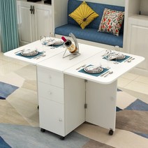 접이식 미니 확장형 식탁 수납형 4인 6인 자취생 원룸 오피스텔 원목 테이블 EA, M.컬러메모 140x70