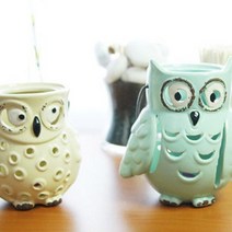 아이방인테리어 부엉이 캔들홀더 거실 소품.나무마을, 민트