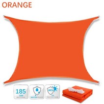 300D 방수 직사각형 그늘막 야외 정원 수영장 천막 캠핑 하이킹 해가리개, CHINA, 250cm x 250cm, ORANGE