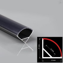 0.5 m/pcs V/U/YW-타입 LED 알루미늄 프로파일 오목한 유백색/검정색 커버 채널 코너 캐비닛 선형 바 스트립 조명 2-30 개/묶음, V Style Black, 6PCS