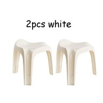 북유럽 모던 클래식 플라스틱 ABS 레진 낮은 스택 신발 교체 의자 침대 옆 탁자, 2pcs white
