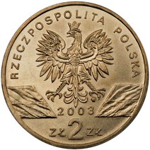 새로운 재테크 은테크 기념주화 수집주화 행운의주화 폴란드 2003 2 Zloty 희귀 동물 유럽