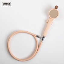 라인프렌즈 마이크로 버블 샤워기 필터 + PVC 컬러 호스 + 헤드 세트 브라운, 1세트