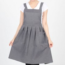 [ UAE322 ] 회색/그레이/허리주름/X형/치마형/어깨끈/면TC/작업용/애견샵/미용실/앞치마
