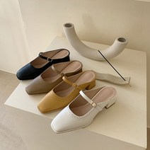 구두모모 베리타 스퀘어토 펀칭 메리제인 블로퍼 4color (4.6cm)