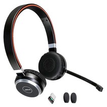 자브라 Evolve 65 블루투스 UC (듀오) 헤드폰 NFC 번들 팀 드래곤 누언스 윈도우 PC 서피스 맥 스마트폰 모바일 스트리밍 음악 IP 소프트폰 6599829409C 호환