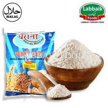 GHARANA Whole Wheat Chakki Atta (Flour) (Nepal) 5kg 통밀 3등급 밀가루, 1개