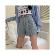 와이케이하우스 데님 반바지 여성 2021 새로운 봄 높은 허리 스트레이트 느슨한 넓은 다리는 얇은 야생 바지 인 조수이었다_68036