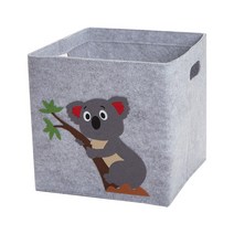 11 인치 큐브 스토리지 박스 만화 동물 펠트 패브릭 바구니 위한 장난감 주, 01 30x30x30cm, 12 koala
