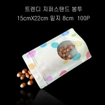 GDO2517 트래디션 지퍼스탠드 봉투 15X22cm 밑지8cm 100매 쌀포장지/봉투/포장봉투/비닐포장지, 1개