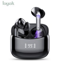 layak 액티브 노이즈캔슬링 무선 블루투스 5.0 이어폰 검은 색