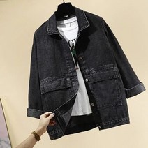 데님자켓 가을 청자켓 코디 크롭 오버핏 자켓 블레이져 야상 캐주얼 봄 학생 블랙 코트