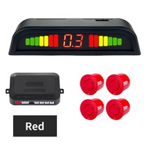 차선이탈경고장치 자동차용품Hippcron-자동차 LED 주차 4 센서 키트 22mm 역방향 레이더 사운드 경고 표시, 05 Red