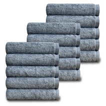 [코튼앨리] 호텔 수건 40수 200g 코마사 타올, 15장, 애쉬 블루