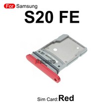SIM 카드 트레이 삼성 갤럭시 S20 FE Sim S20FE 듀얼 MicroSD 홀더 나노 슬롯 교체 부품, [06] RedDual SIM