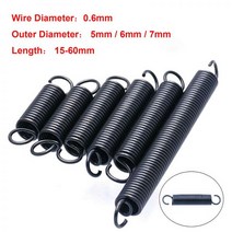 토션스프링 인장 금형 태엽 스프링 10pcs 0.6mm 와이어 직경 장력 오픈 후크 확장 풀백 외경 567mm 길이 15-60mm, 5mm, 40mm