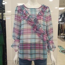 블루페페 부평점 화사한 컬러감 쉬폰 블라우스