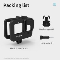 TELESIN-Vlog 프레임 하우징 케이스 GoPro Hero 9 10 액션 카메라 케이지용 콜드 슈 사이드 커버 홀 포함, 01 Protect Frame