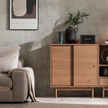 한샘 모디 레코드 홈카페 주방수납장 80cm 일반도어(2종 택1), 월넛(B)