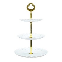 유럽 3 층 케이크 스탠드 웨딩 파티 디저트 테이블 사탕 과일 접시 케이크 셀프 헬프 디스플레이 홈 테이블 장식 트레이