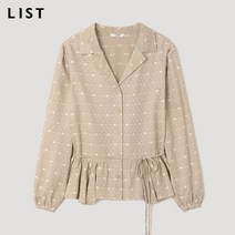 리스트 벨티드 도트 블라우스 TWWBLM50040 LP