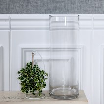 유리원통 대형화병 15x40cm 조화 화분 꽃병 인테리어 장식 소품 꽃꽂이 FPOTFT, 유리원통화병