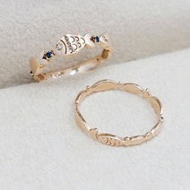 14k 18k 민자 물고기 반지 애끼 새끼 우정 검지 수능 반지 레이어드