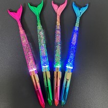 특이한 물고기 인어 캐릭터 LED 볼펜 예쁜 선물용 귀여운 볼펜 단체선물, 04 로즈핑크