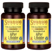 스완슨 울트라 아지퓨어 L-히스티딘 500mg 베지 캡슐, 60개입, 2개