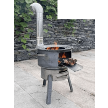 피자 화덕 가마솥 화롯대 주물 업소용 야외 화로 연통, 화로대-43cm (두께 1.5mm) 패키지2