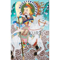 백마장군 무속 탱화 큐빅 그림 만들기 대형 보석십자수 재료 세트 diy, 60x90cm 전체 원형 큐빅