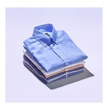 어반트 구김없는 셔츠 코튼 린넨 버튼다운 긴팔 남자 다림질 필요없는 여름 리넨