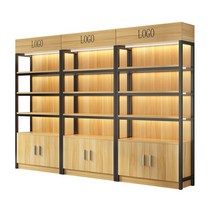 화장품 진열대 미용실 선반 정리대 진열장 향수 네일샵, 60 x 30 x 215 캐비닛 도어 포함