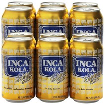 Inca Kola Golden Carbonated Beverage Soda - la kola dorada - 12 oz cans - 12pk null, 1