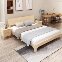 100% 소나무 가성비 원룸 자취생 diy 조립식 원목 침대 프레임 퀸 킹 사이즈, 흰색