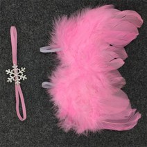 의상 깃털 날개 6-12mo 아기 신생아 꼬마 천사 요정 백조 비둘기 사진 소품, pink red