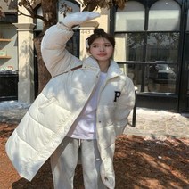 오버 사이즈 하이 칼라 베이직 롱패딩