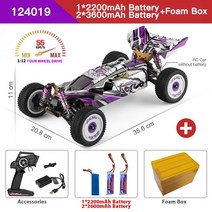 알씨카오프로드 엔진rc카 wltoys 124017 124019 v2 75kmh 2.4g rc 자동차 브러시리스 4wd 전기 고속 드리프트 를위한 원격 제어 장난감, 124019 3b 3600mah
