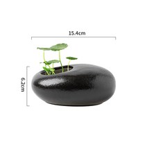 도자기수반 옹기 꽃항아리 수반 어항 타원형 물확심플, 블랙