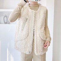 B-220225 - 보들 양털 베스트/조끼/안감스웨이드/55~66/이너/아우터/페이크퍼