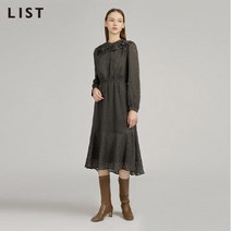 LIST_02 [리스트 신상] 도트프린트 러플 카라 원피스_TWWOPL70070_KH