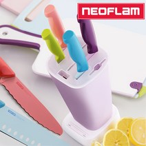네오플램 항균 퍼플 컬러 칼블럭 칼꽂이 원형 사각