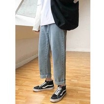 허드 허리밴딩 리얼일자 데님팬츠