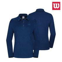 윌슨 윌슨 카라 긴팔티 여성 6606 네이비 테니스 골프 단체