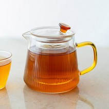골 티포트 차우림 커피 다도구 티주전자 다관 470ml 차 옐로우 주전자 홍차 유리 허브 차우림기, 상세페이지 참조