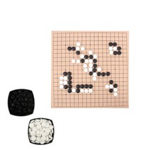 인효 9mm 바둑 장기 접판 + 소석 바둑알 세트, 혼합색상