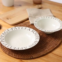 (일본) 본아페티 도기 레터링 볼 브런치 파스타 홈파티 빈티지 샐러드볼 (2size), 중 (17cm)