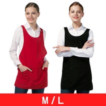 요들/퐁드 미니 앞치마/YA056/미용/미용실/가운/유니폼/폴리에스테르100%, YA056 블랙 M